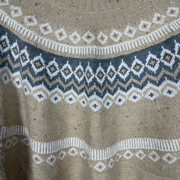 Weatherproof Beige Patterned Crewneck Sweater Size XL - Picture 3 of 10